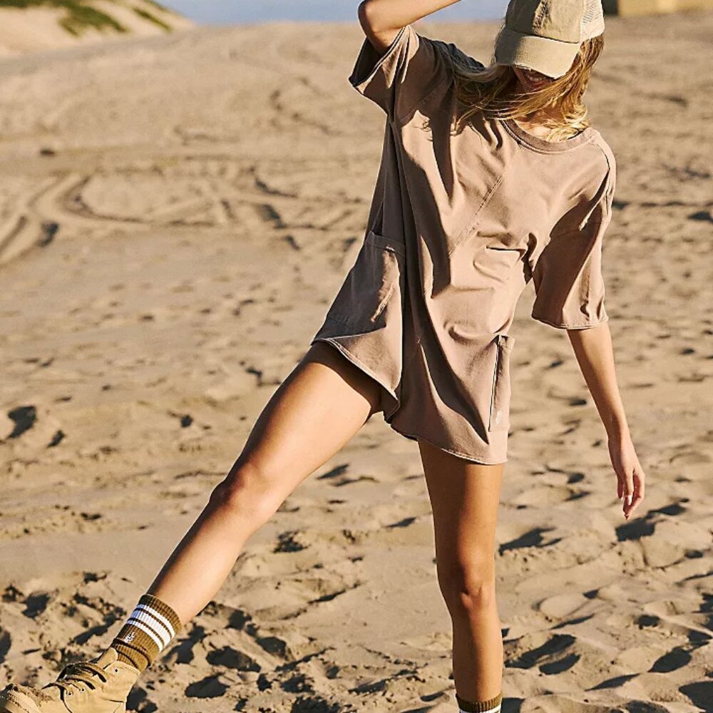 FREE PEOPLE $60 Hot Shot T-Shirt Romper Large